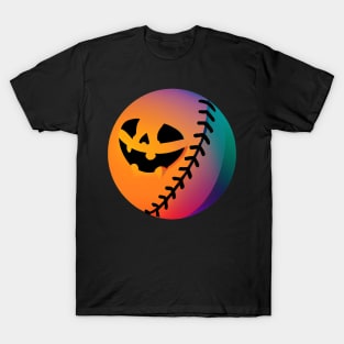 Halloween Baseball Retro Colorful T-Shirt